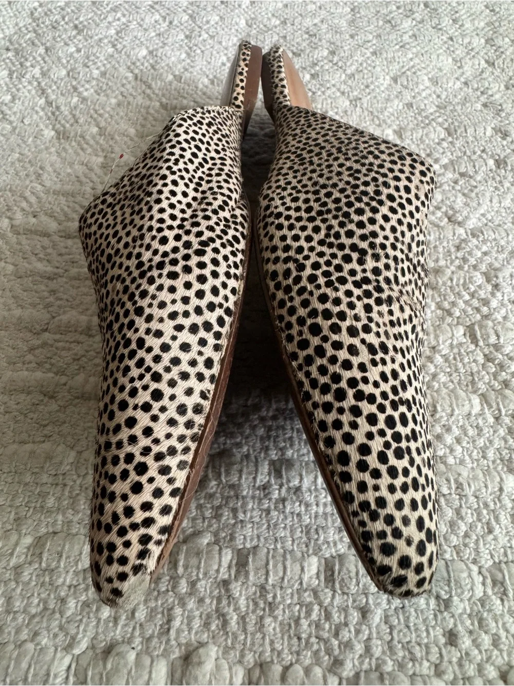 Madewell Remi Mules Spotted leopard Print Calf hair Size 8.5 - Picture 7 of 11